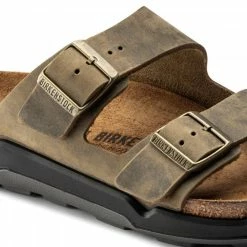 Birkenstock Men's Arizona Cross Town Oiled Leather In Faded Khaki -Shoe Shop 1018463 detail 1 1100x