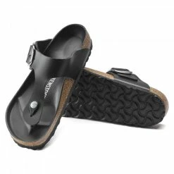 Birkenstock Women's Gizeh Big Buckle Leather In Black -Shoe Shop 1018776 sole 1100x