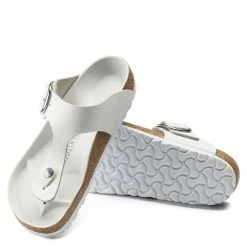 Birkenstock Women's Big Buckle Gizeh Leather In White -Shoe Shop 1018885 3 1100x