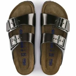 Birkenstock Women's Arizona Softbed Leather In Metallic Anthracite (Narrow Width) -Shoe Shop 1 0 1000295 3 1100x