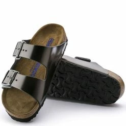 Birkenstock Women's Arizona Softbed Leather In Metallic Anthracite (Narrow Width) -Shoe Shop 1 0 1000295 4 1100x