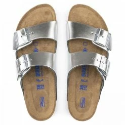 Birkenstock Women's Arizona Softbed Leather In Metallic Silver (Narrow Width) 10 Birkenstock Women's Arizona Softbed Leather In Metallic Silver (Narrow Width) -Shoe Shop 1 0 1005961 top 1100x