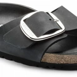 Birkenstock Women's Madrid Big Buckle Oiled Leather In Black (Narrow Width) -Shoe Shop 1 0 1006523 detail 1 1100x