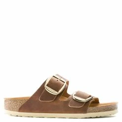 Birkenstock Women's Arizona Big Buckle Oiled Leather In Cognac (Narrow Width)