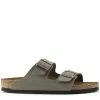 Birkenstock Arizona Birkibuc In Stone (Narrow Width)