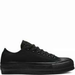 Converse Women's All Star Clean Low Top Lift In Black/Black