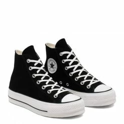 Converse Women's Chuck Taylor All Star Canvas Platform Hi In Black/White/White 11 Converse Women's Chuck Taylor All Star Canvas Platform Hi In Black/White/White -Shoe Shop 560845c d 08x1 2 1100x