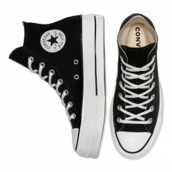 Converse Women's Chuck Taylor All Star Canvas Platform Hi In Black/White/White 10 Converse Women's Chuck Taylor All Star Canvas Platform Hi In Black/White/White -Shoe Shop 560845c e 08x1 2 1100x