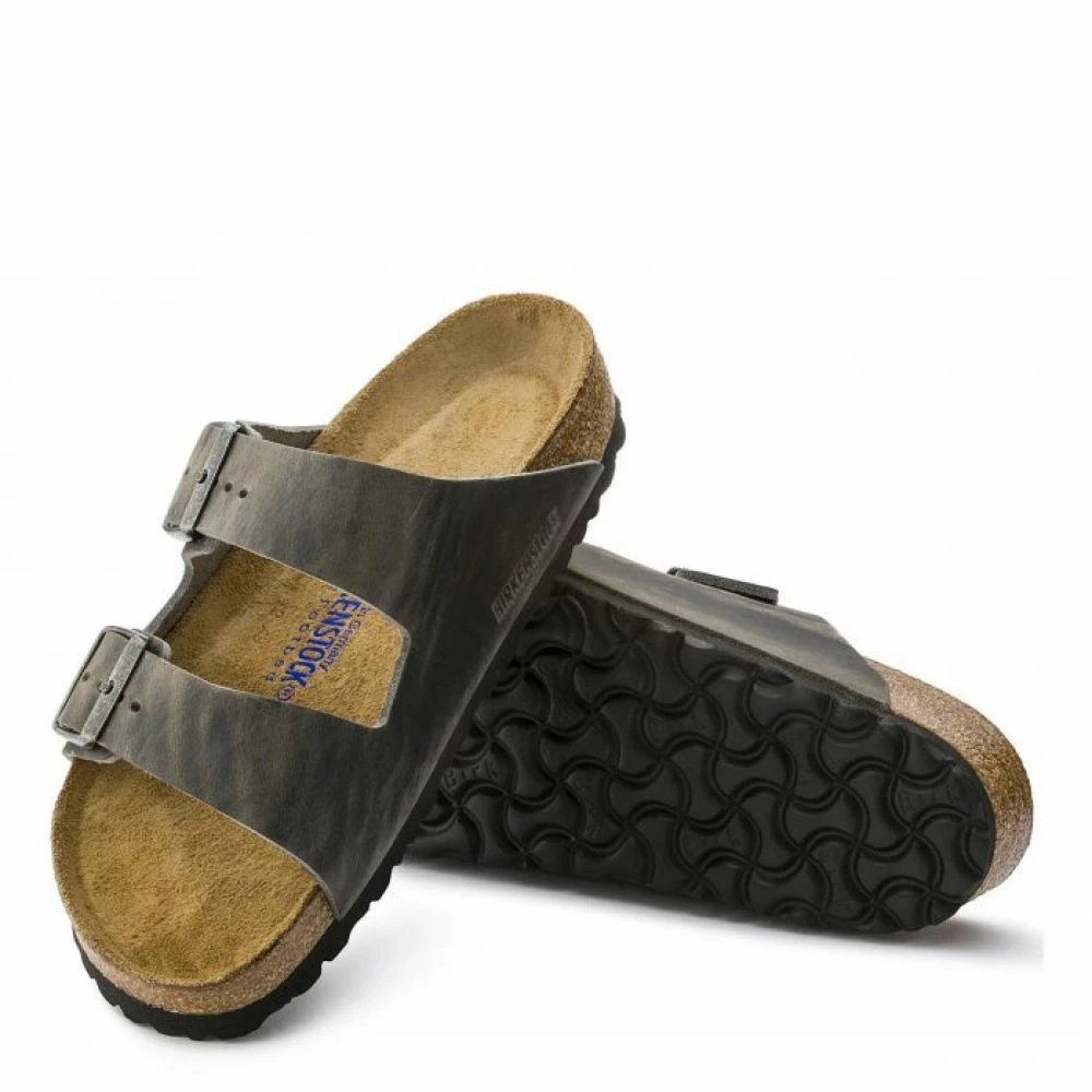 Birkenstock Arizona Softbed Oiled Leather In Iron 5 Birkenstock Arizona Softbed Oiled Leather In Iron - Image 3