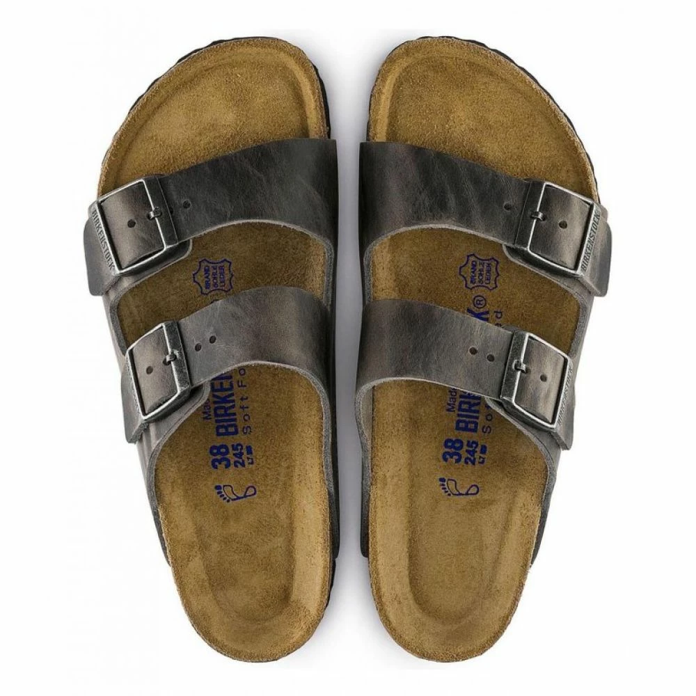 Birkenstock Arizona Softbed Oiled Leather In Iron 6 Birkenstock Arizona Softbed Oiled Leather In Iron - Image 4
