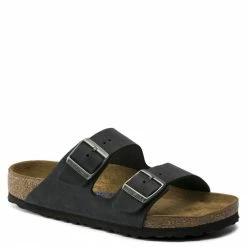 Birkenstock Women's Arizona Oiled Nubuck Leather In Black (Narrow Width) -Shoe Shop a r arizona 752483 1 1100x