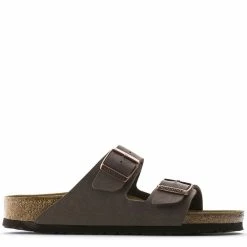 Birkenstock Arizona Birkibuc In Mocha (Narrow Width)