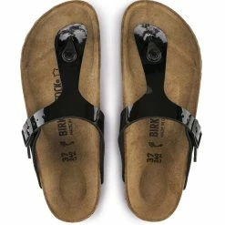 Birkenstock Gizeh Birko-Flor Patent In Black -Shoe Shop b i birkenstock birko flor patent black 43663 4 1100x