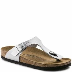 Birkenstock Gizeh Birko-Flor In Silver -Shoe Shop b i birkenstock gizeh birk flor silver 43853 2 1100x