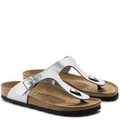 Birkenstock Gizeh Birko-Flor In Silver -Shoe Shop b i birkenstock gizeh birk flor silver 43853 3 1100x