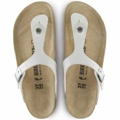 Birkenstock Gizeh Birko-Flor In White -Shoe Shop b i birkenstock gizeh birko flor white 43733 4 1100x