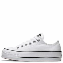 Converse Women's Chuck Taylor All Star Lift In White/Black -Shoe Shop c o convers chuck taylor all star lift low top white 560251c 1 1100x