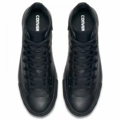 Converse Chuck Taylor All Star Mono Leather High Top In Black Monochrome -Shoe Shop c o converse chuck taylor all star monochrome leather high top black 135251 4 1100x