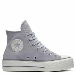 Converse Women's Chuck Taylor All Star Lift Platform Hi Suede In Gravel/Iron Grey/Egret