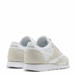 Reebok Women's Classic Nylon In White/Light Grey -Shoe Shop fv4507 6 footwear photography back lateral top view white 1100x
