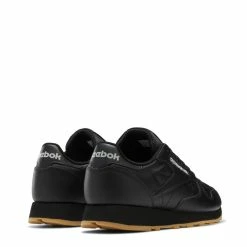 Reebok Women's Classic Leather In Core Black/Pure Grey 5/Rubber Gum 3 -Shoe Shop gy0954 6 footwear photography back lateral top view white 456fb1dc 5744 46fb a28a fd31abdca7e9 1100x