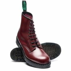 Solovair 8 Eye Derby Boot In Oxblood Hi-Shine -Shoe Shop s8551oxg 104 2 1100x