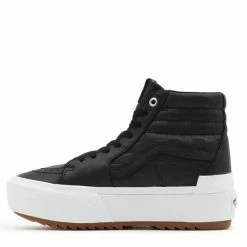 Vans Women's Emboss Check Sk8-Hi Stacked In Black/True White -Shoe Shop vn 0a4btwa5s 4172 4 1100x
