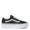 Vans Women's Old Skool Stackform In Suede/Canvas Black/True White