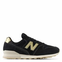 New Balance Women's 996v2 In Black With Gold And Magnet